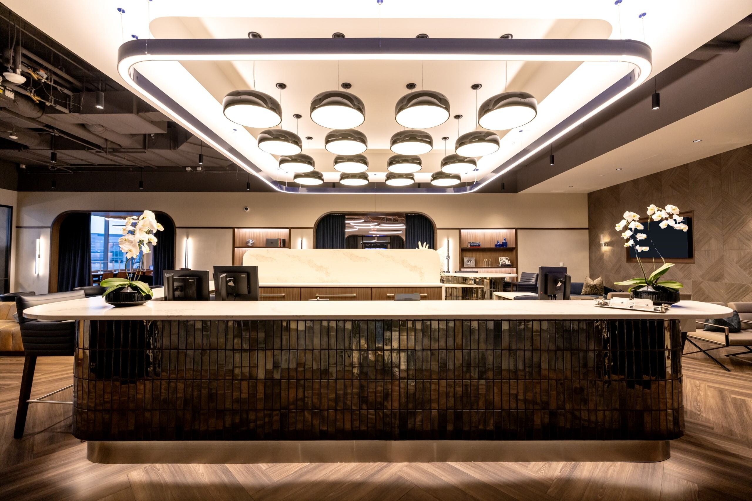 The reception of the Affluent Luxury Travel office at The Star in Frisco at Dallas Cowboys World Headquarters