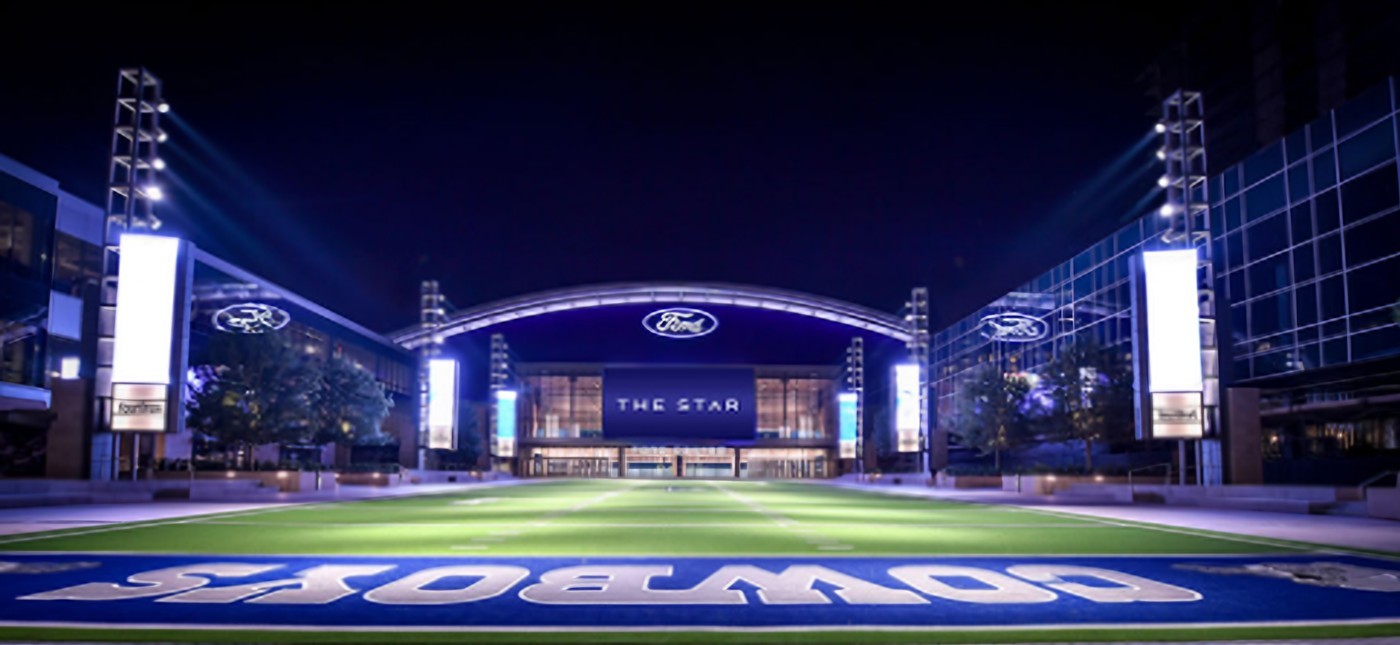 The Star in Frisco at Dallas Cowboys World Headquarters at night